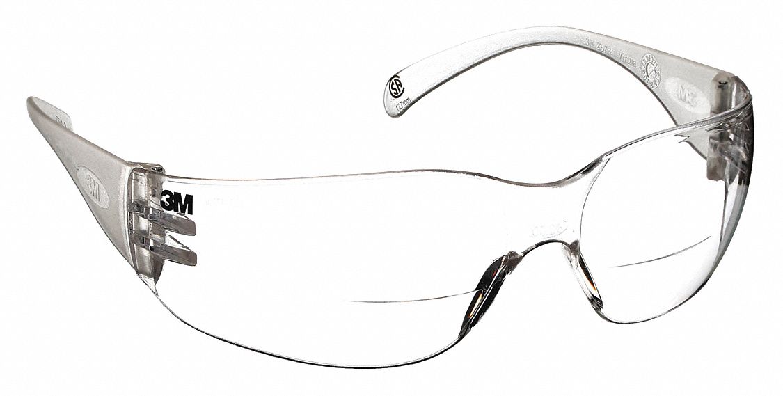 3m Clear AntiFog Bifocal Safety Reading Glasses, +2.5 Diopter 11515
