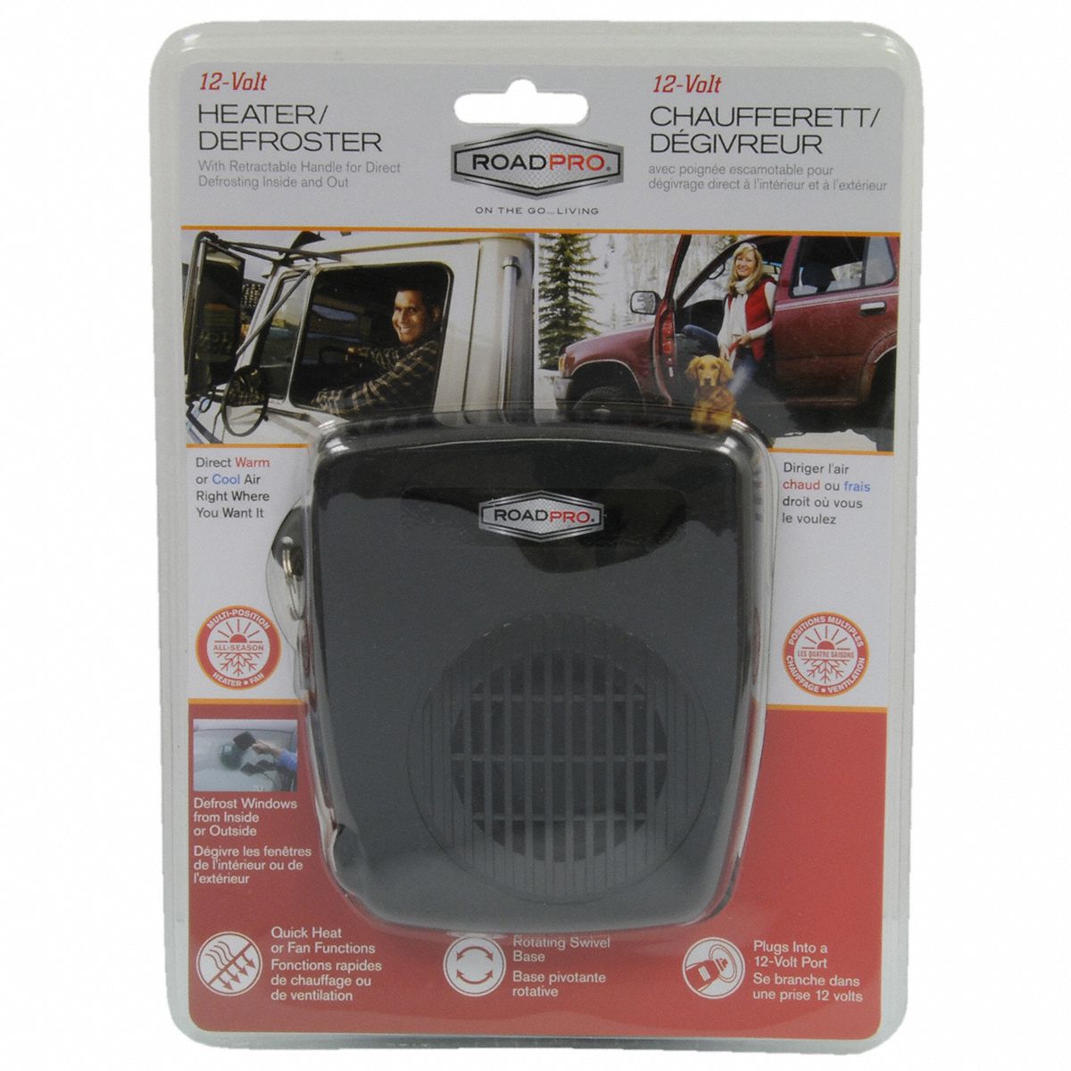 ROADPRO Vehicle Portable Heater/Fan 33NU73RPAT859 Grainger