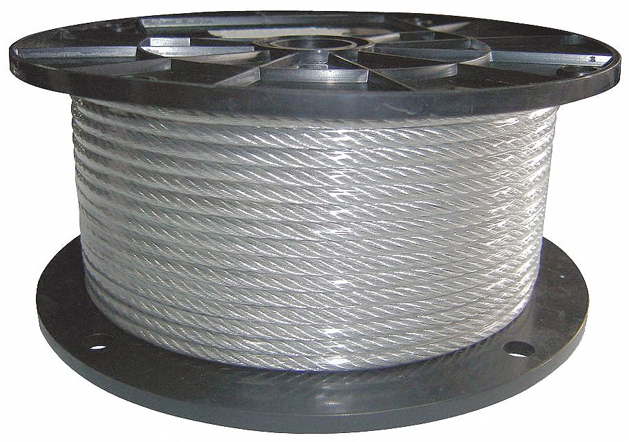Galvanized Steel Winch Cable 50 Ft with Thimble Eye 7x19 Advantage 3/16