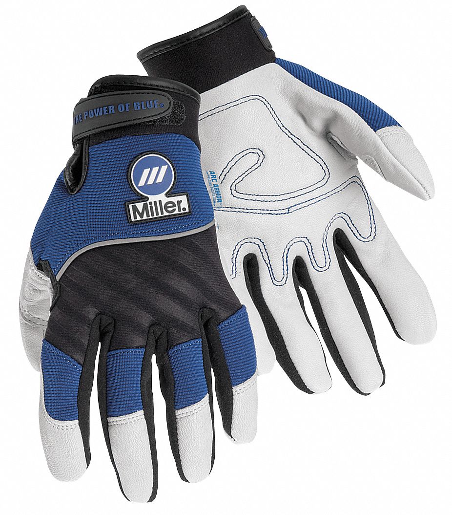 MILLER ELECTRIC Welding Gloves, 91/4", M, PR 33RN23251066 Grainger