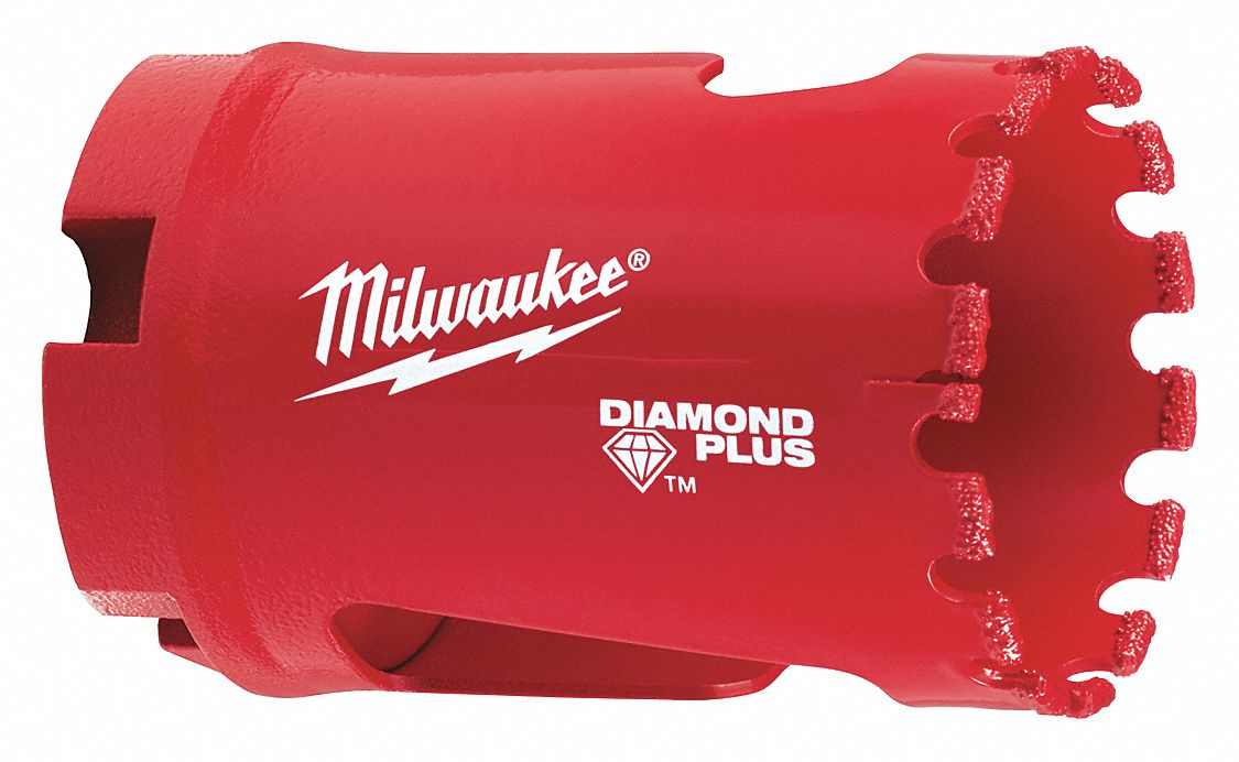 MILWAUKEE 13/8"Dia. Hole Saw for Masonry, 11/2" Max. Cutting Depth
