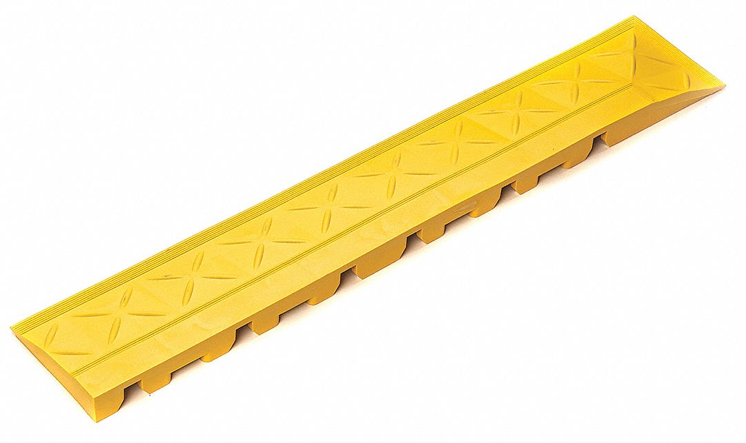 ERGO ADVANTAGE Mat Edging, Recycled PVC, Yellow, 2 PK 33VL88A5Y