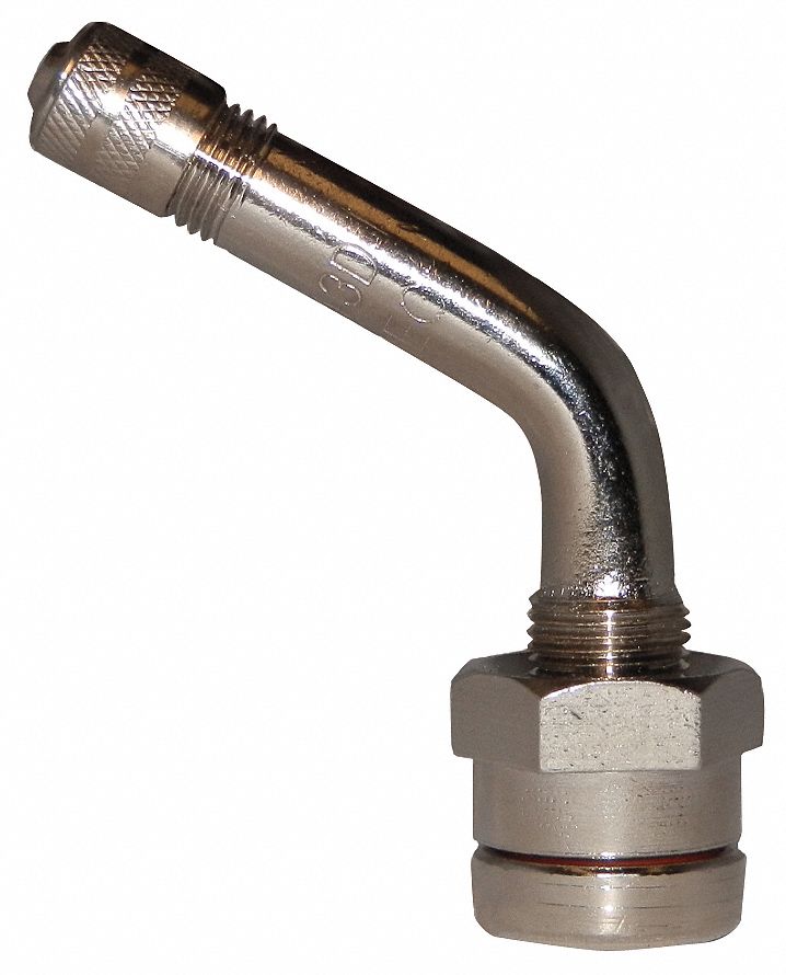 9.7 mm Rim Hole Size, 1 19/50 in Lg, ORing Tire Valves 33W563TV