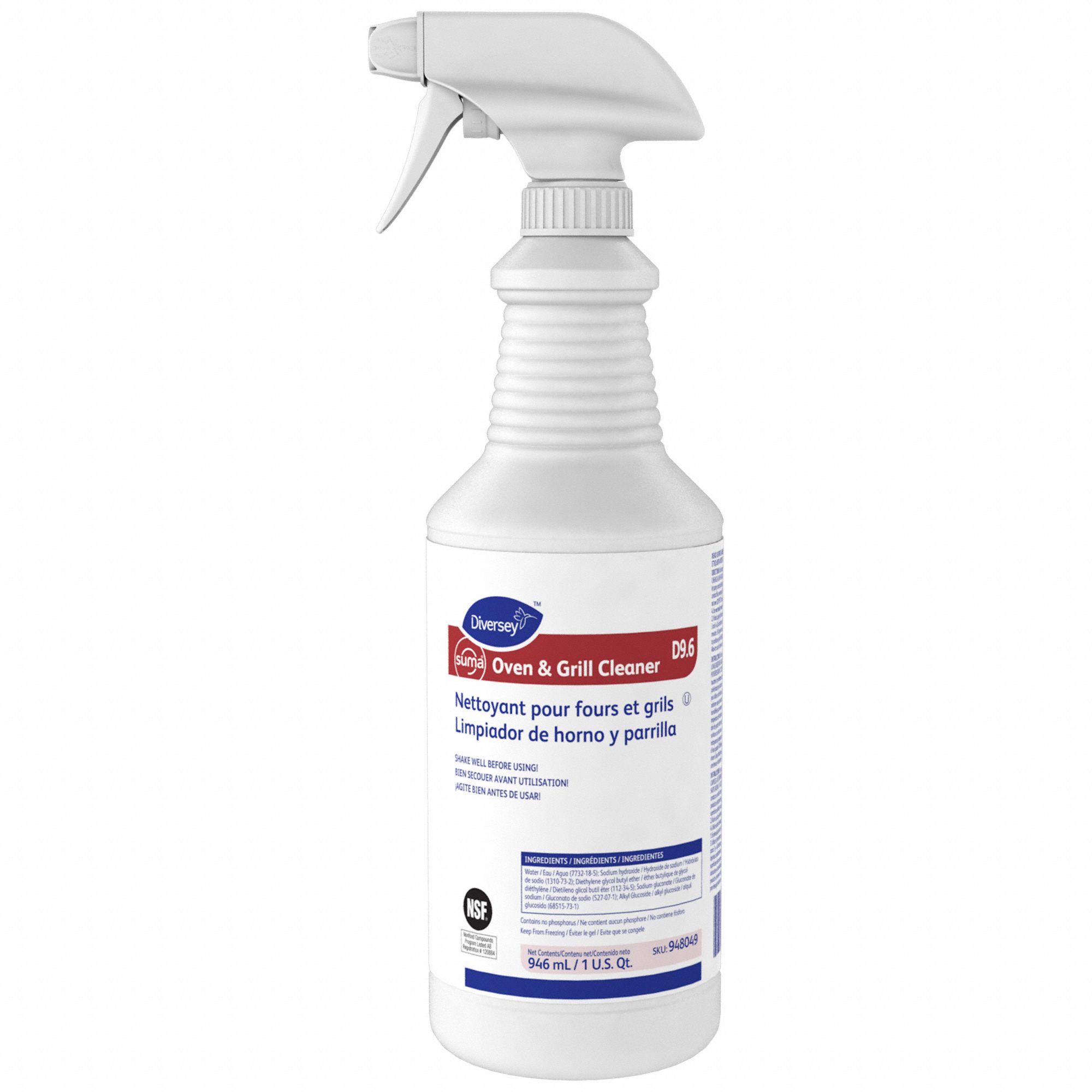 DIVERSEY, Trigger Spray Bottle, 32 oz, Oven and Grill Cleaner 33X326