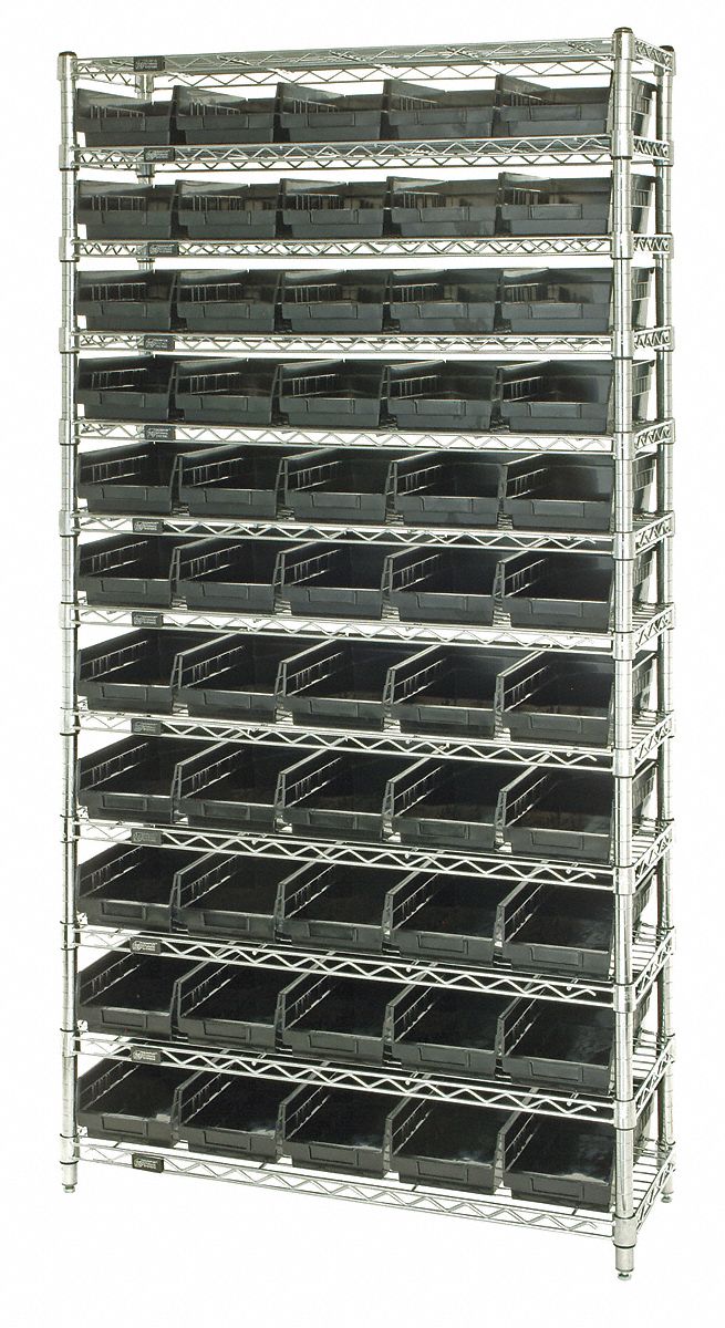 QUANTUM STORAGE SYSTEMS, 36 in x 18 in x 74 in, 1 Sided, Bin Shelving