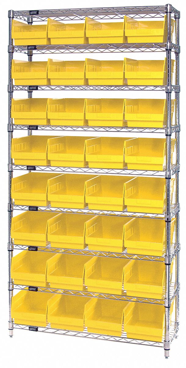 QUANTUM STORAGE SYSTEMS, 36 in x 12 in x 74 in, 1 Sided, Bin Shelving