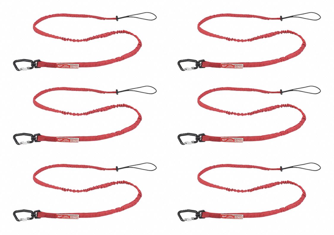 MILWAUKEE Tool Lanyard, 6 pk, 10 lb., 72" L 349FA548228812X6