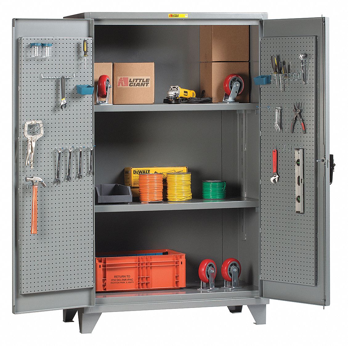 LITTLE GIANT Heavy Duty Pegboard Gray, 78 in H X 60 in W X 30