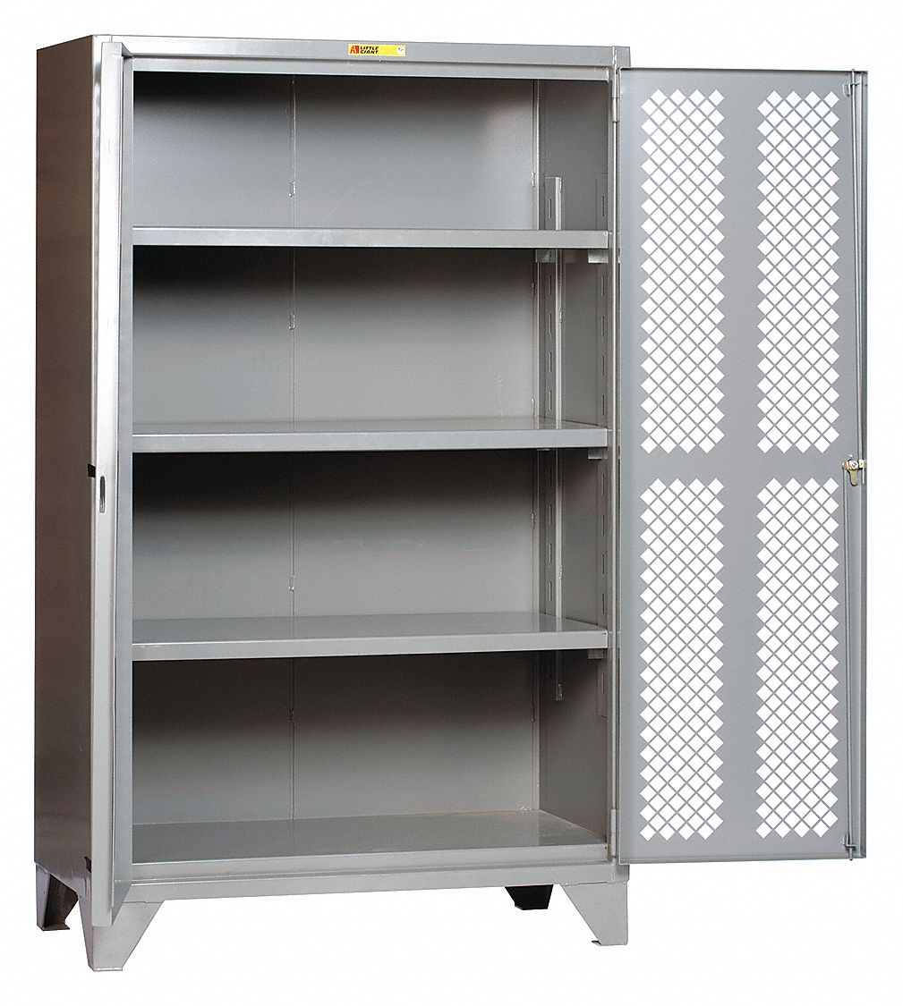 LITTLE GIANT Heavy Duty Storage Gray, 78 in H X 60 in W X 30 1