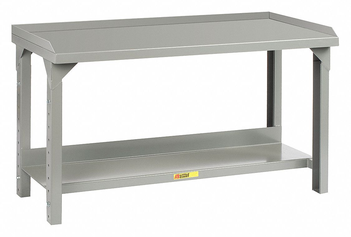 LITTLE GIANT Leveling Feet Workbench, Steel, 36 in Depth, 27 in to 41