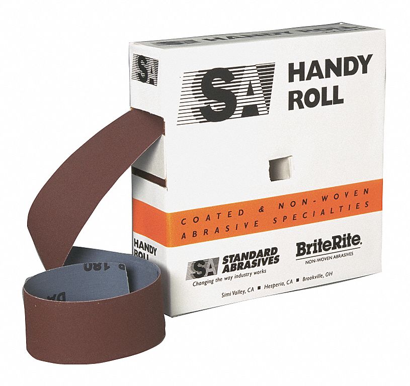 STANDARD ABRASIVES Aluminum Oxide Abrasive Roll, 150 ft L X 1 in W, P80