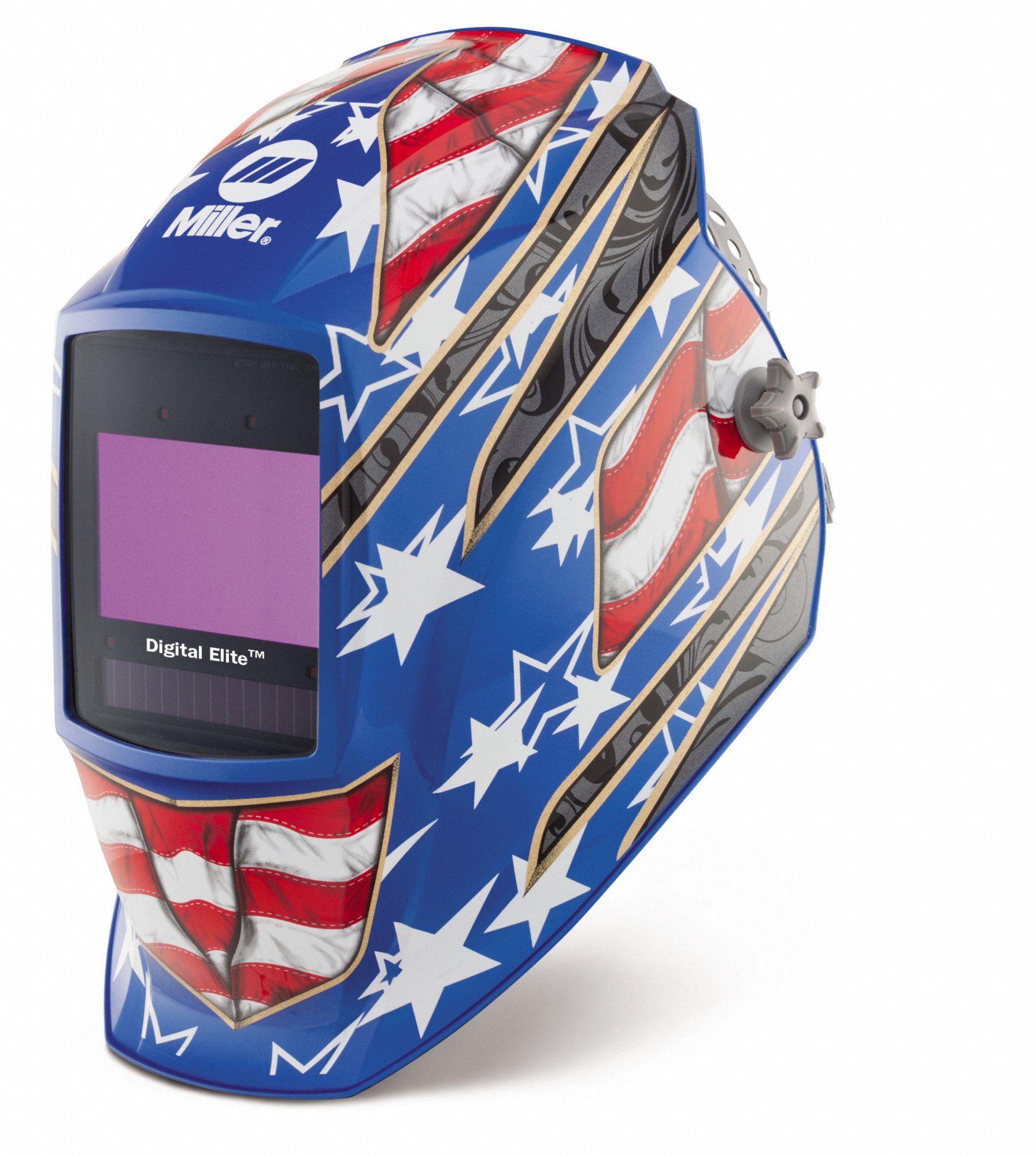 MILLER ELECTRIC Welding Helmet AutoDarkening, 4 Arc Sensors, Blue