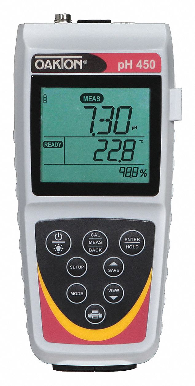 OAKTON pH Meter, 2.00 to 16.00 pH Range 34CT83WD3561832 Grainger