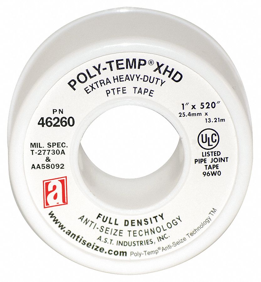 ANTISEIZE TECHNOLOGY Thread Sealant Tape, PTFE, 1.2 to 1.5sg, 1 in