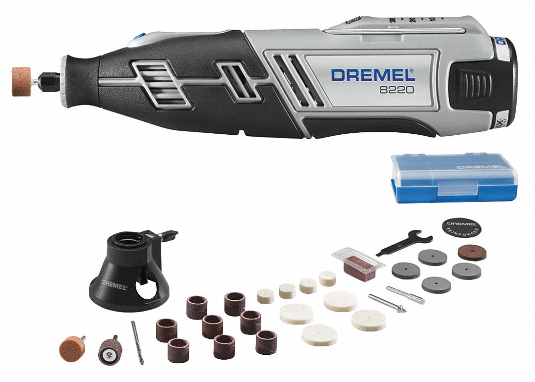 DREMEL Cordless, Rotary Tool Kit, 35,000 RPM, 1/8 in Collet Size, 12V