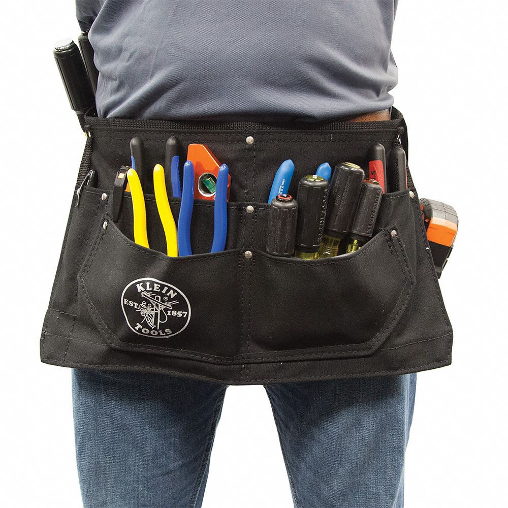 KLEIN TOOLS Tool Belt Canvas, Electrician, 6 Pockets, 32 in to 46 in