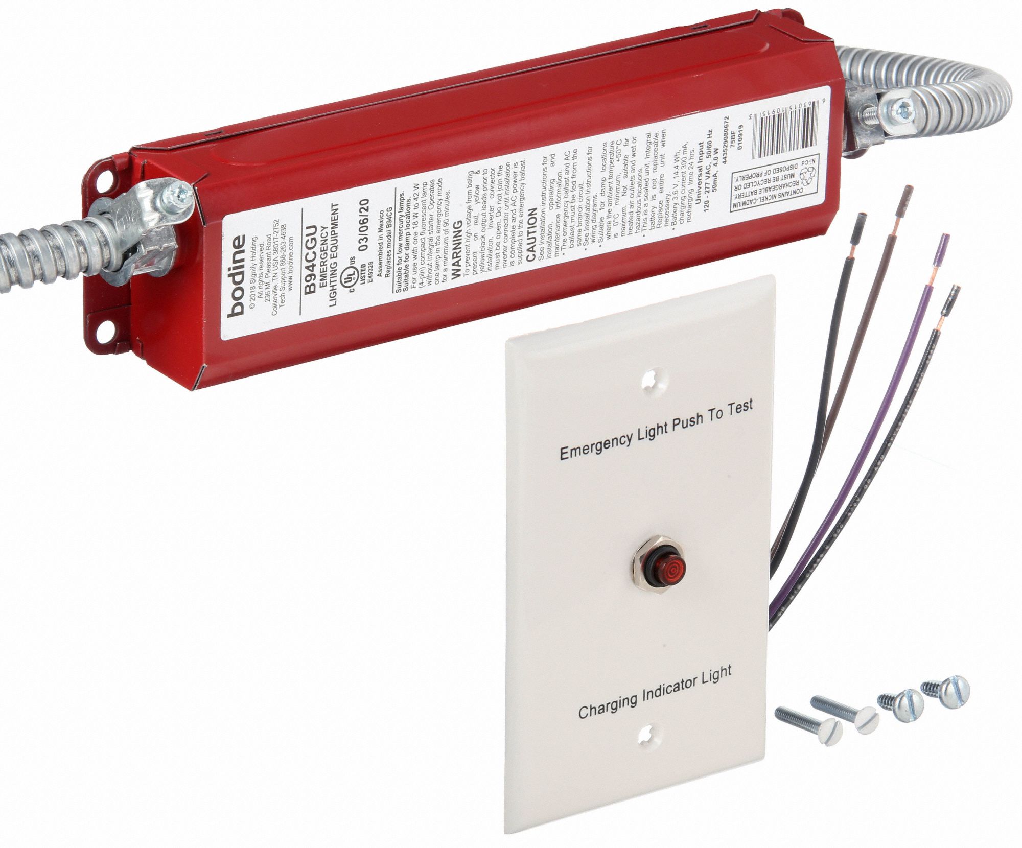 BODINE Emergency Fluorescent Ballast 120 to 277V AC, 1 Bulbs Supported
