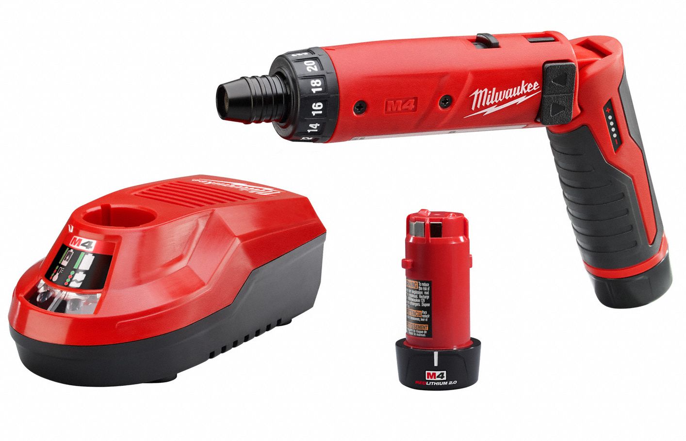 MILWAUKEE Screwdriver Kit, Cordless, 1/4 in Hex Drive Size, 600 RPM