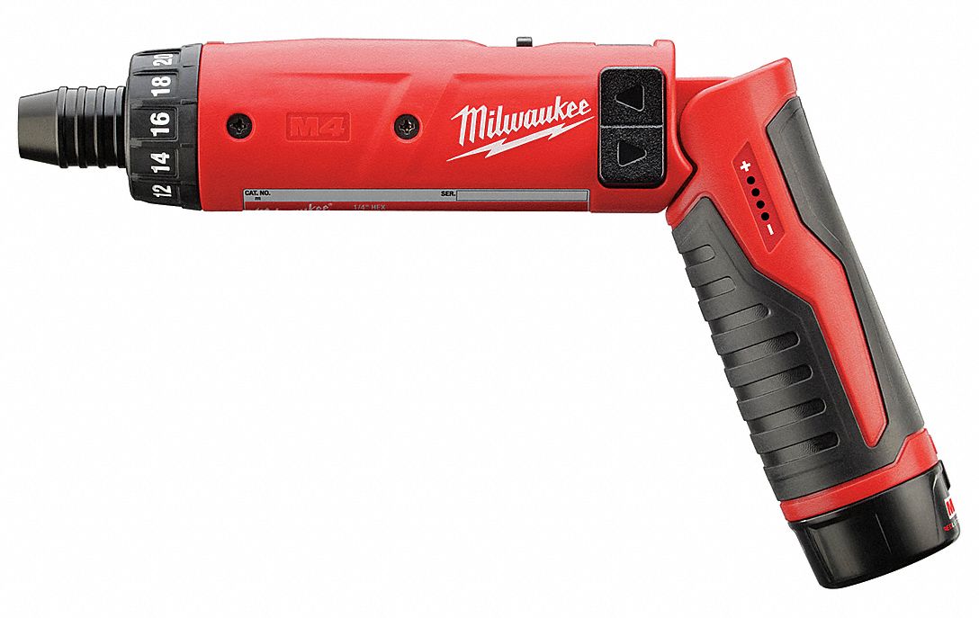 MILWAUKEE Screwdriver Kit, Cordless, 1/4 in Hex Drive Size, 600 RPM