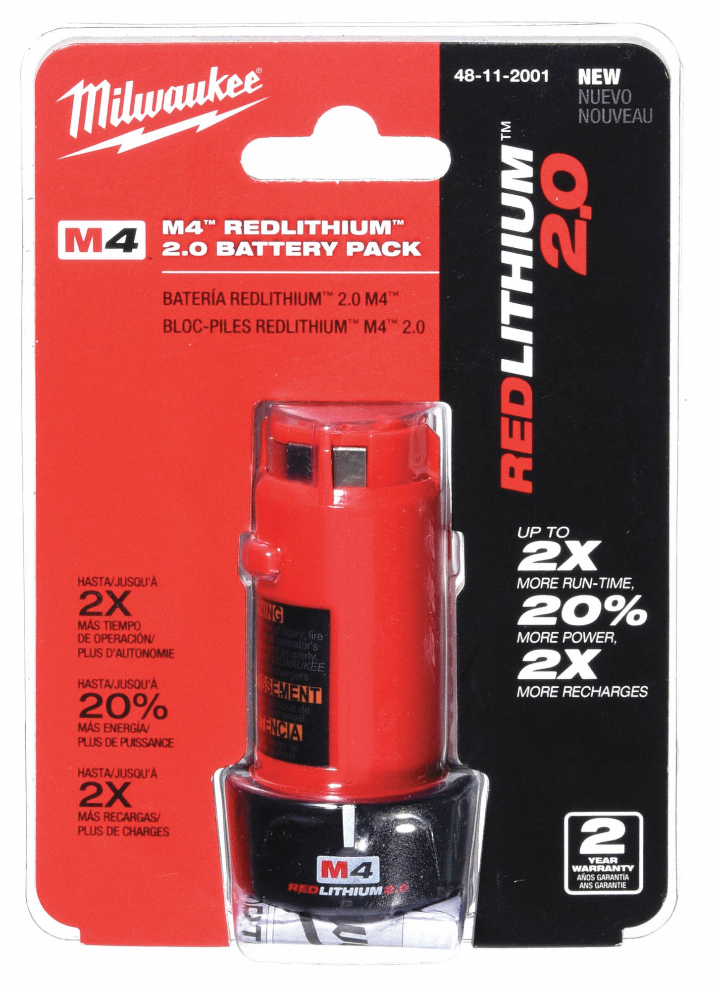 MILWAUKEE M4™, Battery, Li-Ion, For Use With Milwaukee 4V Cordless