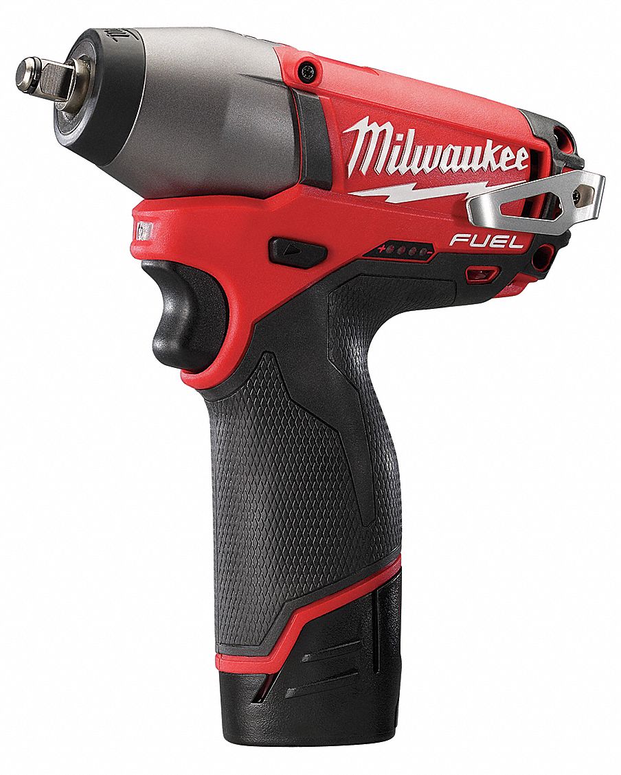 MILWAUKEE 3/8" Cordless Impact Wrench Kit, 12.0 Voltage, 117 ft.-lb