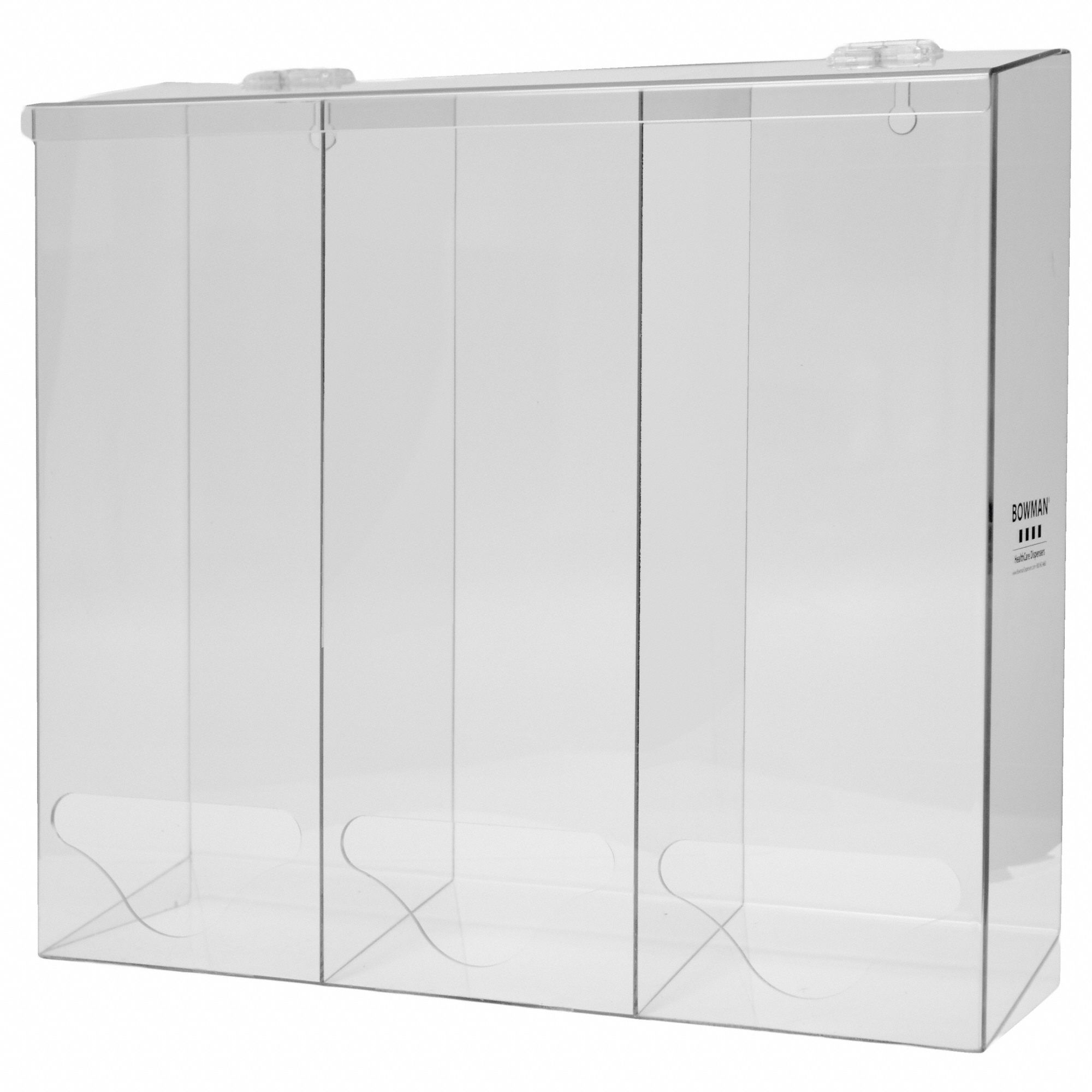 BOWMAN DISPENSERS Bulk Dispenser, Number of Compartments 3, Clear PETG