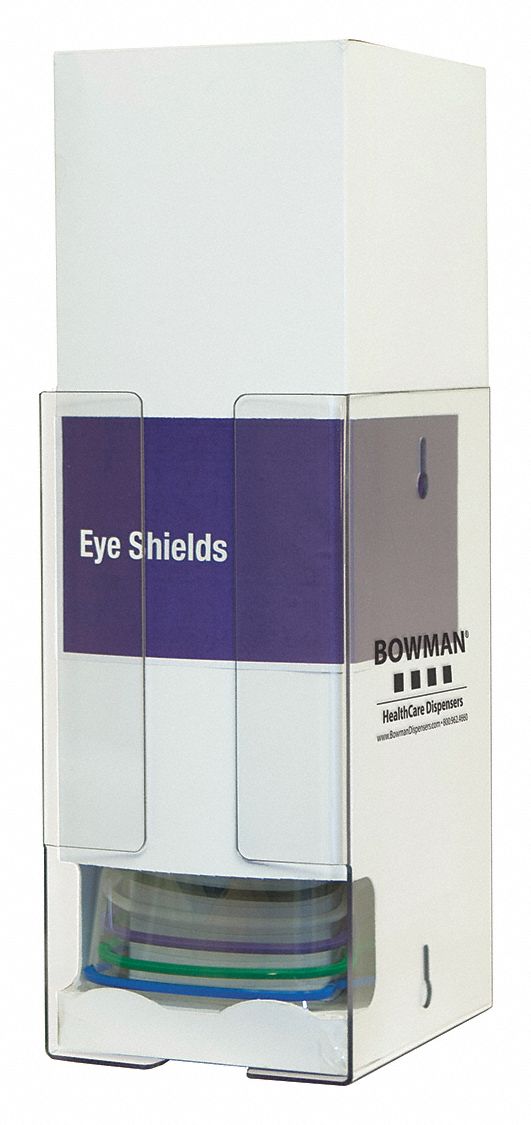 12 in H x 6 in W x 7 3/8 in D, 12 Pairs, Eye Shield Dispenser 34GF40