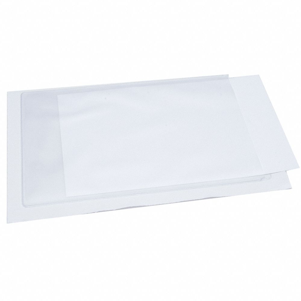SUPERSCAN Vinyl Label Holder, Clear, 3 1/2 inL x 2 inW, 50 PK 3LKJ2