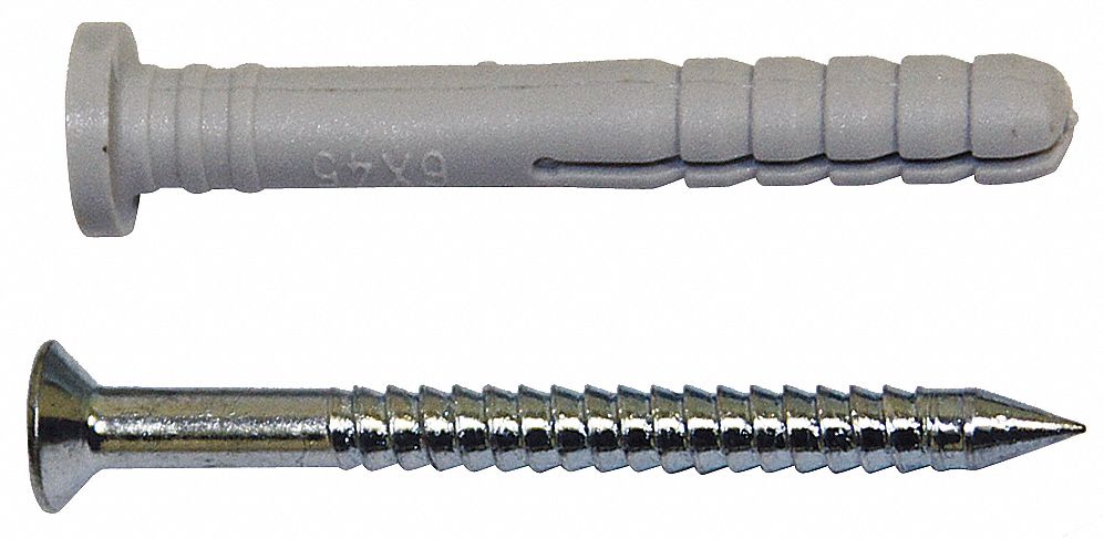 1/4 in Dia, 1 3/4 in Overall Lg, Concrete Anchor Screw - 34JG98|12-240