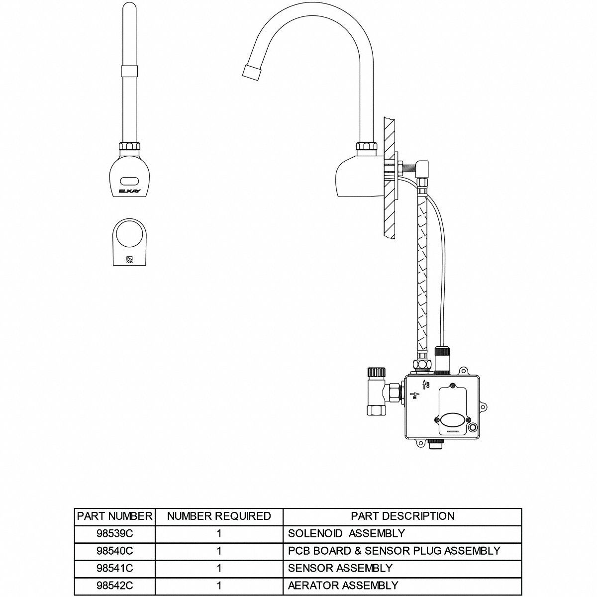 ELKAY Gooseneck Bathroom Faucet Elkay, Chrome Finish, 2 gpm Flow Rate