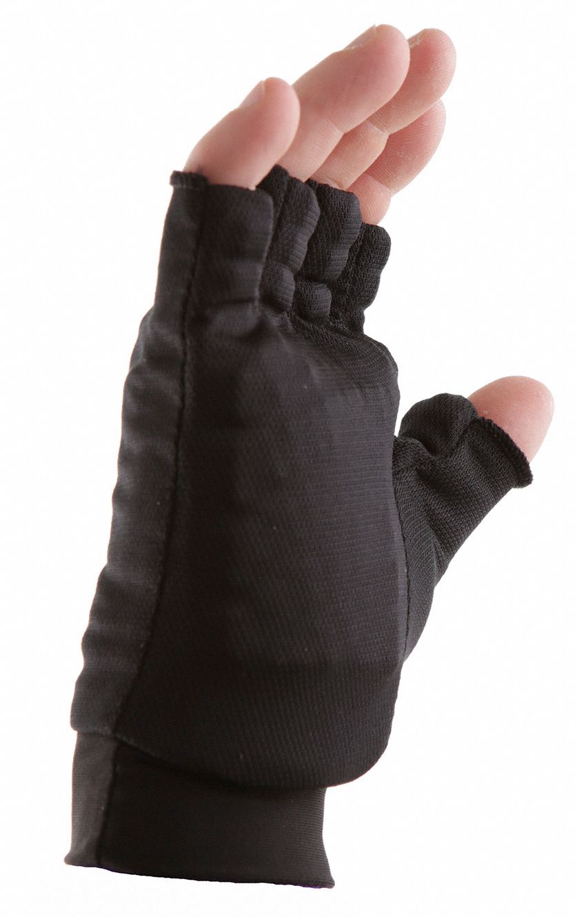 IMPACTO Glove Liners Gen Purpose, Fingerless, Cotton/Polyester, 7 in