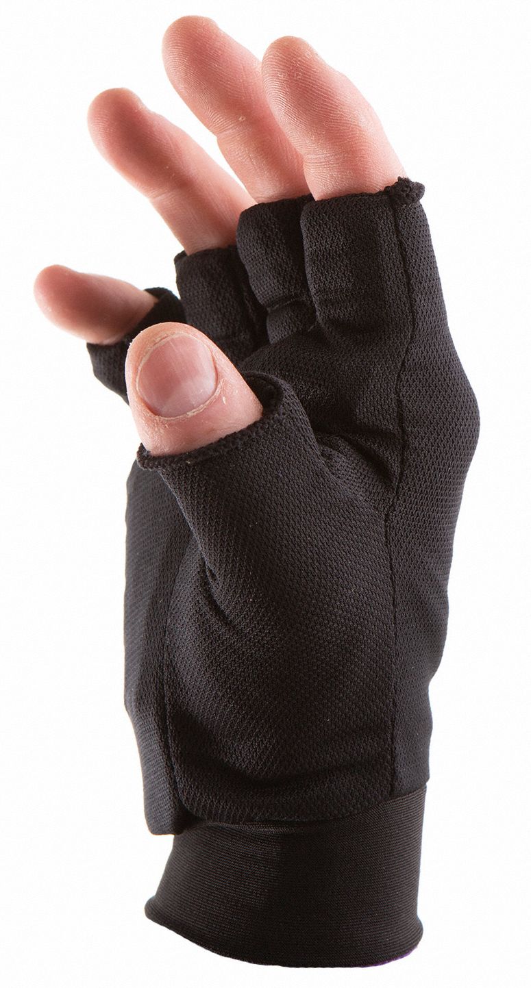 IMPACTO Glove Liners Gen Purpose, Fingerless, Cotton/Polyester, 7 in