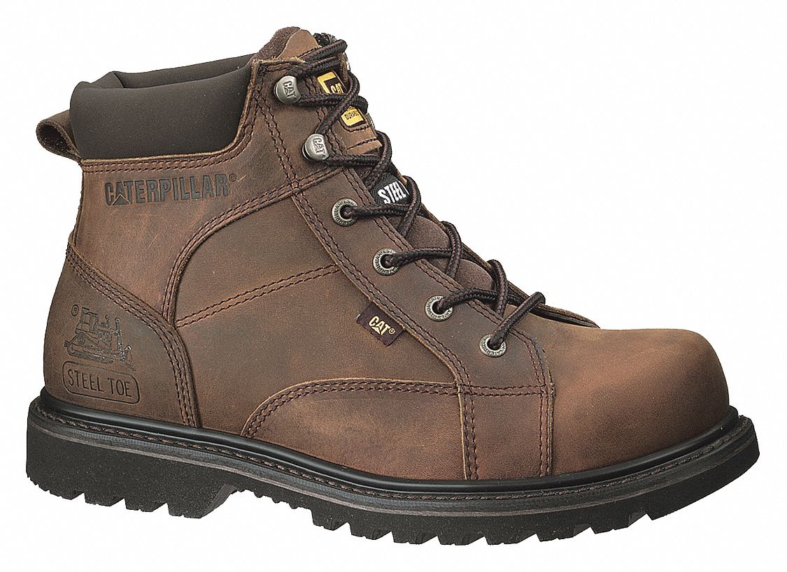 CAT Work Boots, Plain, 11.5, M, Dark Brown, PR 34TR31P73380 Grainger
