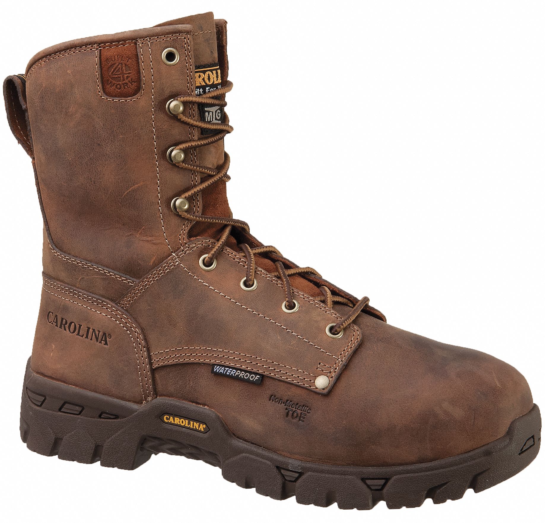 CAROLINA SHOE 8" Work Boot, 12, 2E, Men's, Brown, Composite Toe Type, 1