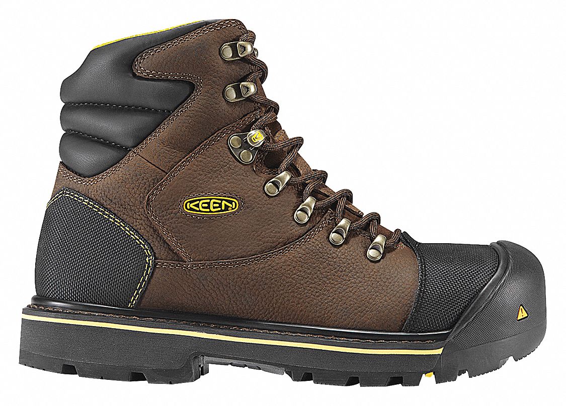 KEEN 6 in Work Boot, 7, EE, Men's, Brown, Steel Toe Type, 1 PR 34WY12