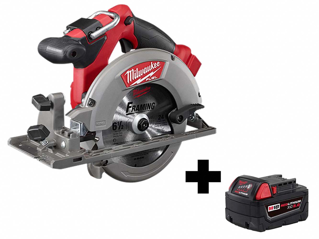 MILWAUKEE Circular Saw, Cordless, General Purpose 356XK1273020 48