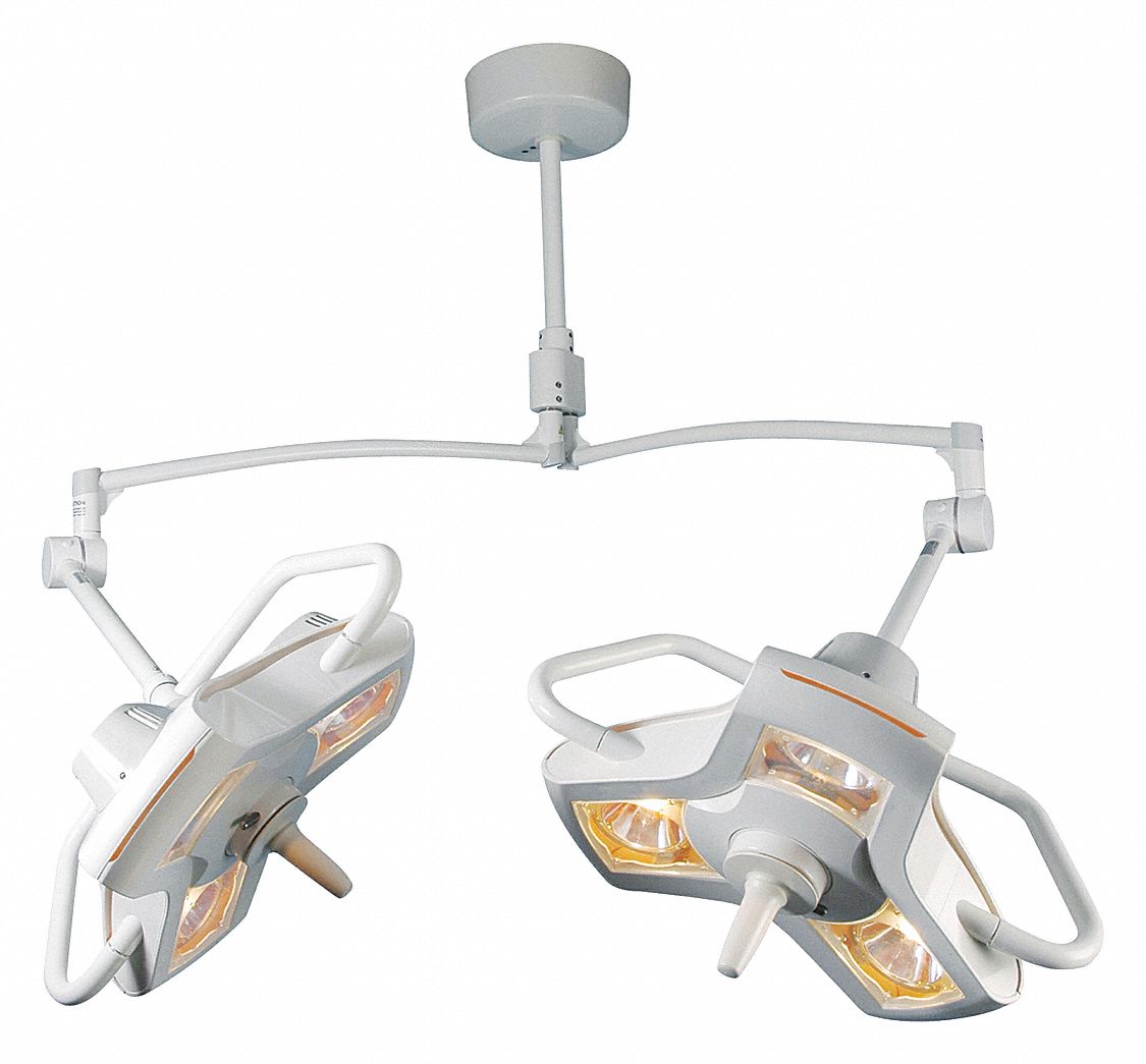 BURTON Surgical Light 35 Watts, 80,000 Lux 40 in, 63 in Arm Lg, Dual
