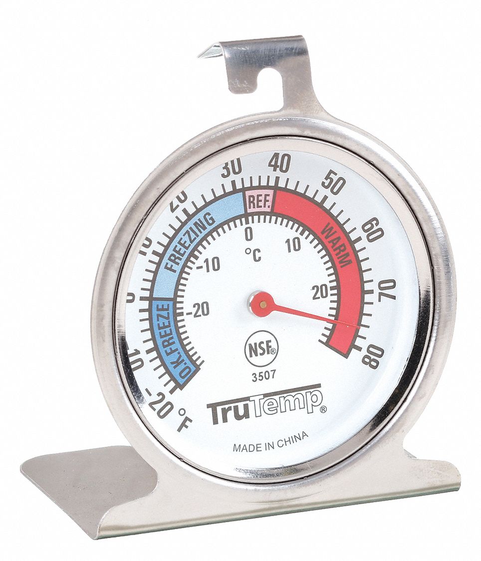 TAYLOR, Cold Storage, Analog, Refrigerator Freezer Thermometer 35HV42