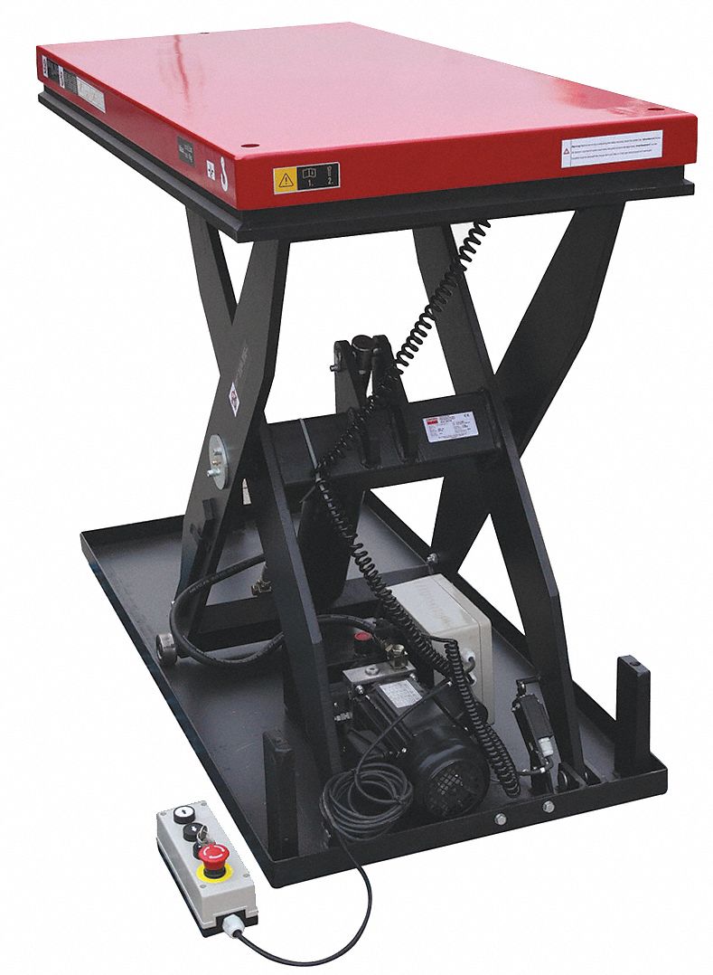 DAYTON Stationary Scissor Lift Table, 2,000 lb Load Capacity, 39 in