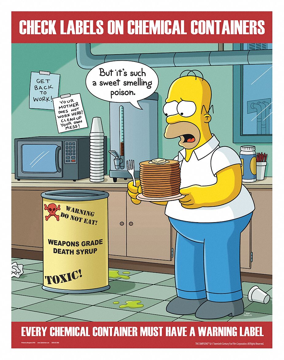 Simpsons Safety Poster, English, 11 in x 17 in, 1 EA