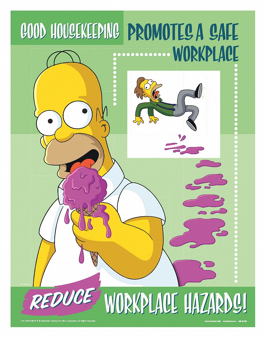 Simpsons Safety Poster 35LH77S1110 Grainger