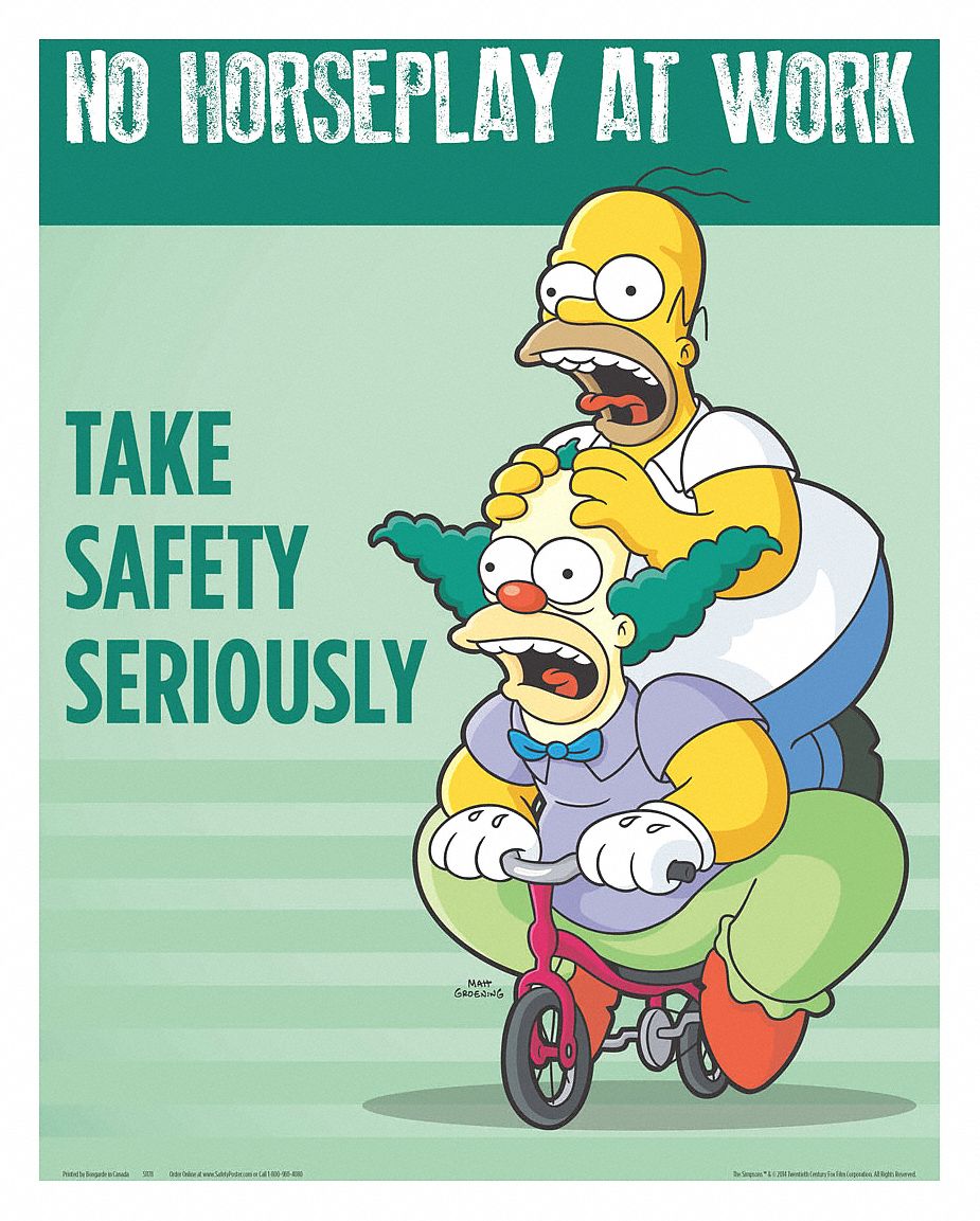 Simpsons Safety Poster, Safety Banner Legend No