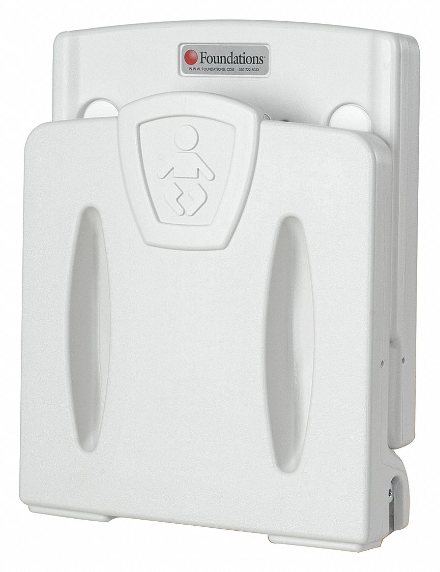 FOUNDATIONS Baby Wall Seat, Vertical, Flush Mount, Polyethylene