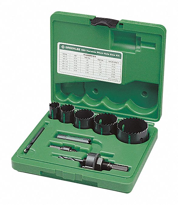 GREENLEE 10Piece Plumbers Hole Saw Kit for Metal, Range of Saw Sizes