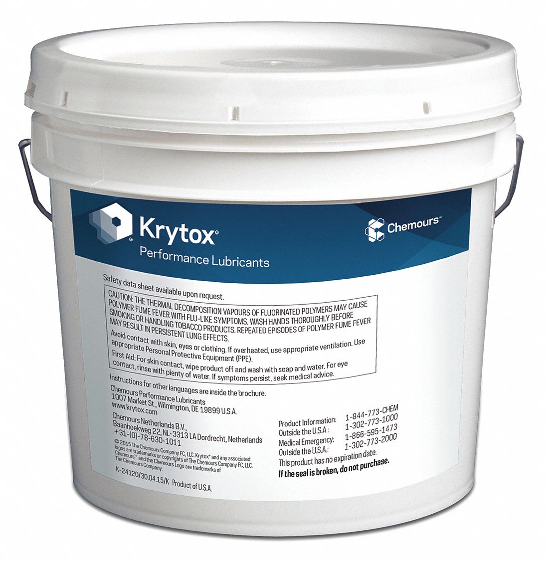 KRYTOX White, PTFE, AntiCorrosion Grease, 7 kg, 2 NLGI Grade 35RV26