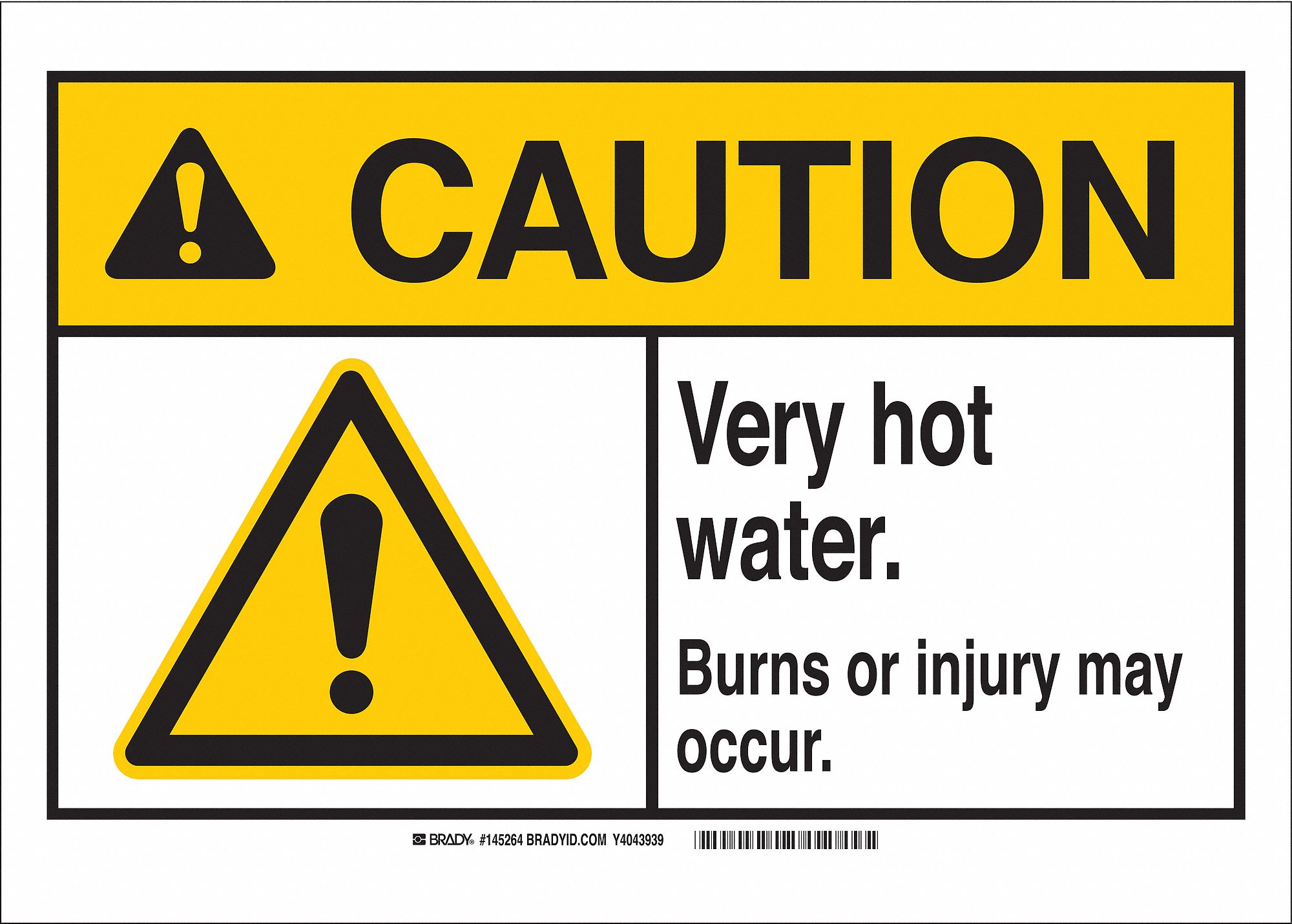 Caution Sign, Very Hot Water. Burns Or Injury May Occur., Header