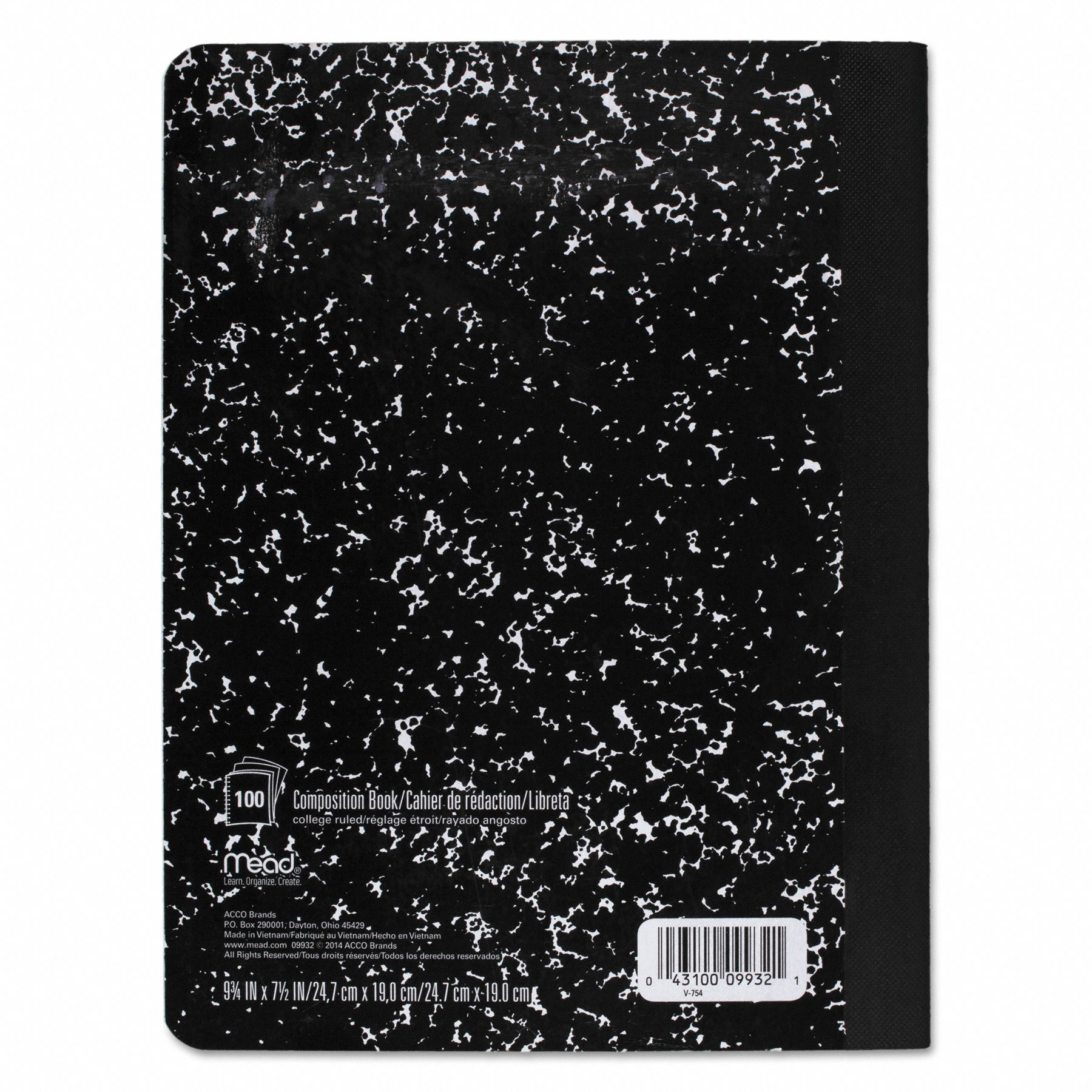 MEAD Notebook, 71/2 in x 93/4 in, 100 35W834MEA09932 Grainger