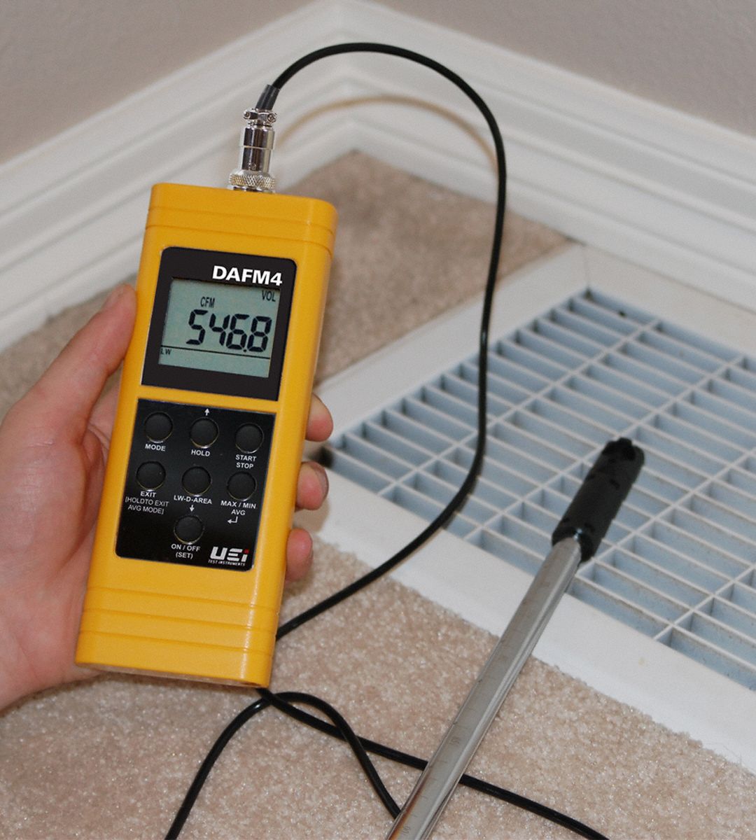 UEI TEST INSTRUMENTS Anemometer Hot Wire and Thermistor, Digital, 99