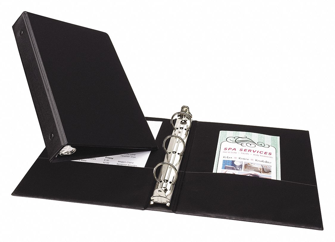 Economy Binder,Round,1 in,Standard,Black Grainger
