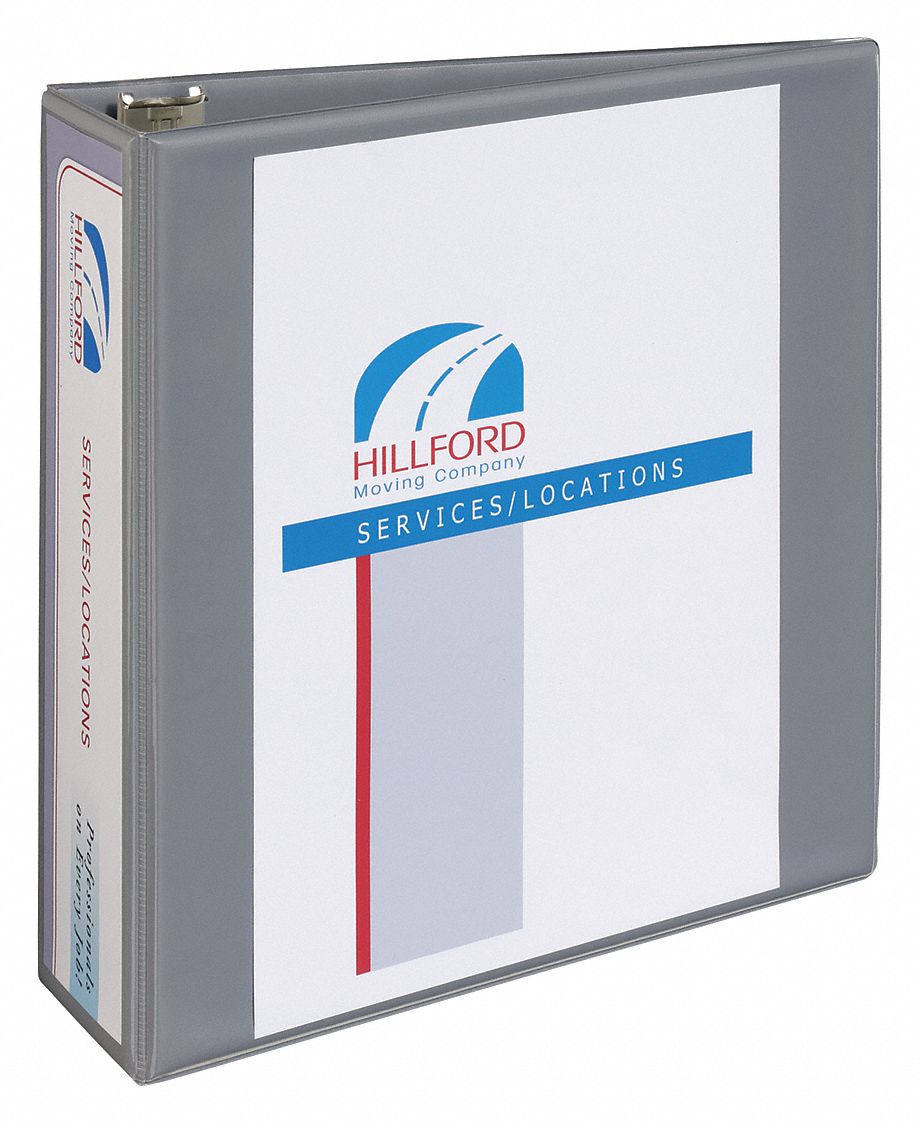 Heavy Duty Binder,Slant,3in,Shadow Gray Grainger